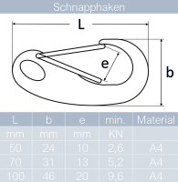 Schnapphaken Edelstahl A4