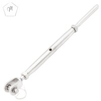Wantenspanner D=3 bis D=8 M6 bis M16 Gabel/Drahtseil geschwei&szlig;t, geschlossen, Edelstahl A4