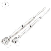 Wantenspanner D=3 bis D=8 M6 bis M16 Gabel/Drahtseil geschwei&szlig;t, geschlossen, Edelstahl A4