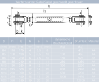 Wantenspanner Gabel/Gabel - Geschlossen Edelstahl A4