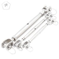 20 St&uuml;ck Wantenspanner M4 Gabel/Gabel geschwei&szlig;t, geschlossen, Edelstahl A4