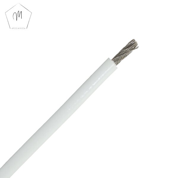PVC-Drahtseil 7x7 mittelweich - 3/5 mm bis 6/9 mm weiss, Edelstahl A4