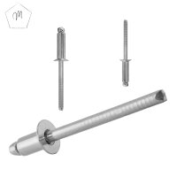 100 St&uuml;ck Blindnieten 5,0 X 12 mm mit Senkkopf DIN 7337 Edelstahl A2