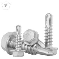 Bohrschrauben DIN 7504 Form K (Sechskant) Edelstahl A2
