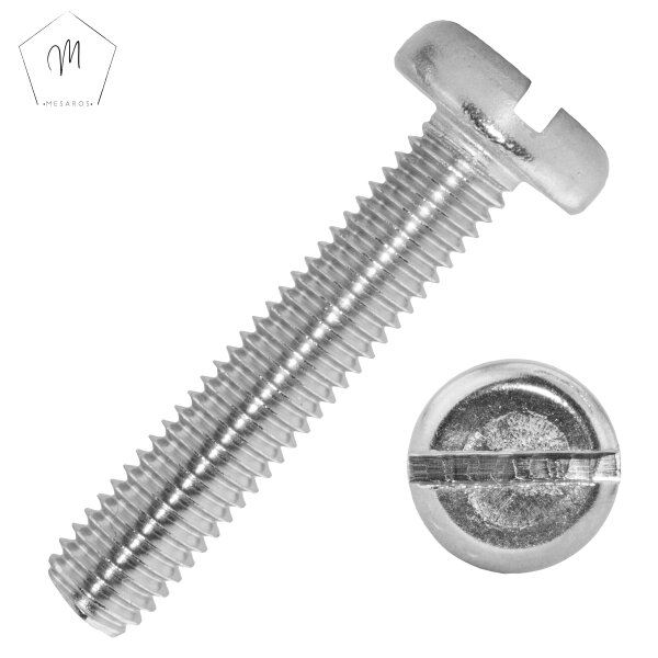 Flachkopfschrauben M2 X 4 mm bis M8 X 40 mm mit Schlitz DIN 85 Edelstahl A2