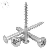 Halbrundholzschrauben 3 X 16 mm bis 6 X 80 mm mit Kreuzschlitz &quot;Z&quot; DIN 7996 Edelstahl A2