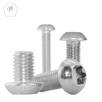 5 St&uuml;ck Linsenkopfschrauben M5 X 10/10 mm mit Innensechsrund ISO 7380 Edelstahl A2