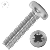 Linsenschrauben M1,6 X 3 mm bis M8 X 30 mm mit Kreuzschlitz &quot;Z&quot; DIN 7985 Edelstahl A2