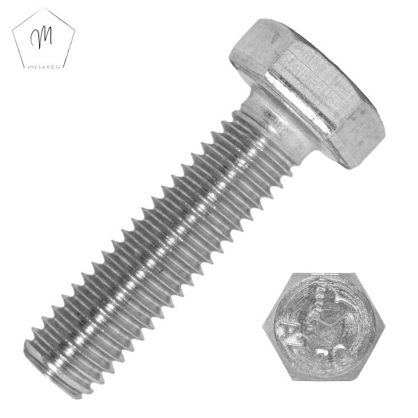 50 St&uuml;ck Sechskantschrauben M8 X 25 DIN 933 Edelstahl A2