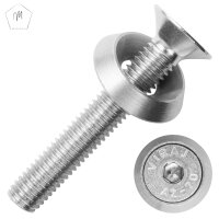 Senkkopfschrauben M3 X 4/4 bis M10 X 200/200 mit Innensechskant DIN 7991 Edelstahl A2 und Rosetten M3 bis M10 gestanzt, Edelstahl A2
