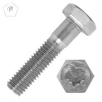 20 Stück Sechskantschrauben M10 X 120 mit Schaft DIN 931 Edelstahl A2 und Sechskantmuttern M10 niedr. Form, selbstsichernd, Polyamidklemmteil DIN 985 Edelstahl A2 und Große Unterlegscheiben 10,5 (M10) DIN 9021 Edelstahl A2