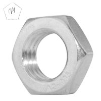 Sechskantschrauben M5 X 20 bis M16 X 600 mit Schaft DIN 931 Edelstahl A2 und Sechskantmuttern M5 bis M16 niedr. Form DIN 439 Edelstahl A2 und Gro&szlig;e Unterlegscheiben 5,3 (M5) bis 17 (M16) DIN 9021 Edelstahl A2